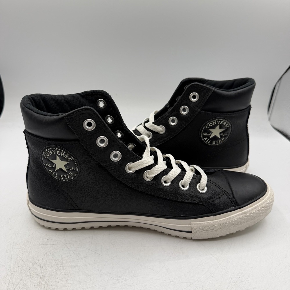 Converse CTAS High Top Sneaker Boots Mens 7.5 Womens 9.5 Black Leather 149387C - Picture 6 of 10